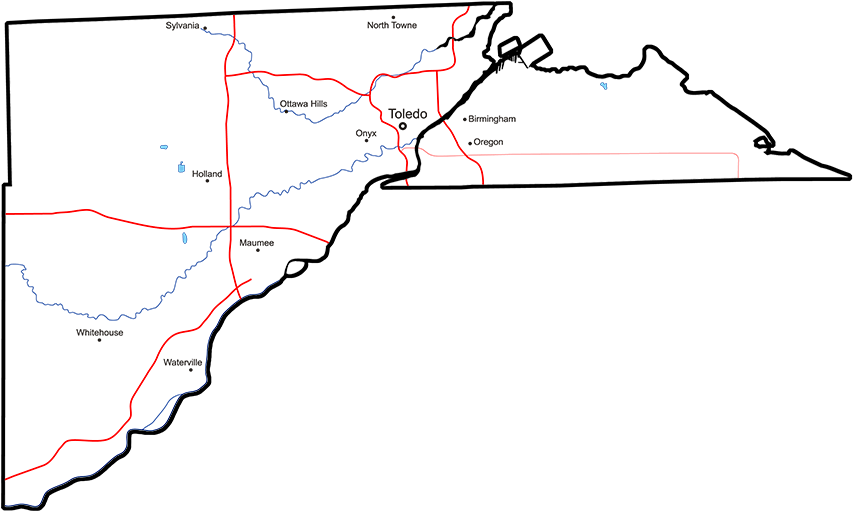 image of Lucas County, Ohio map