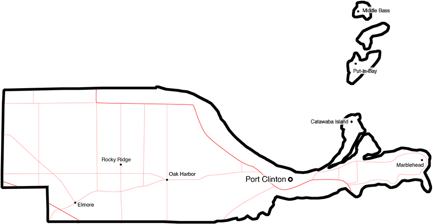 image of Ottawa County, Ohio map