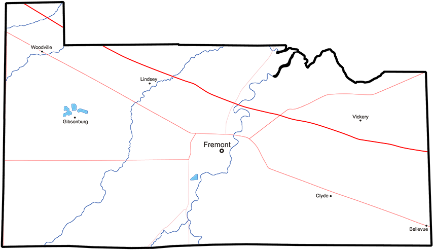image of Sandusky County, Ohio map
