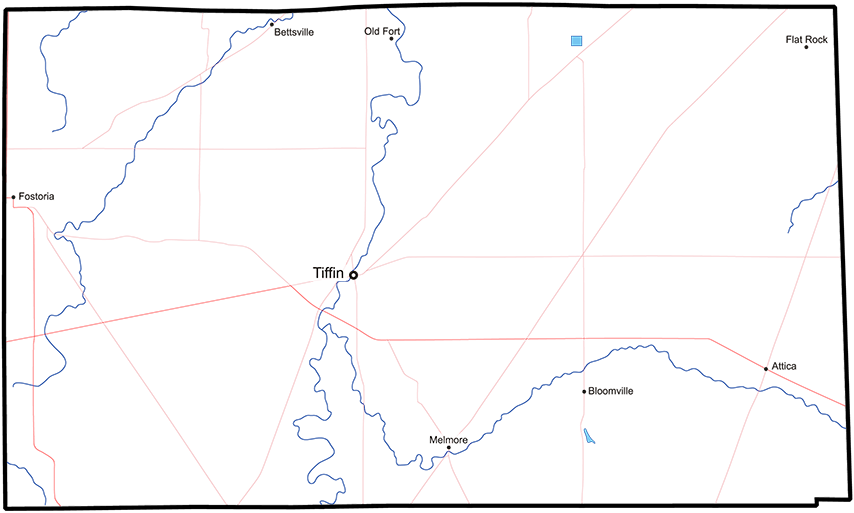 image of Seneca County, Ohio map