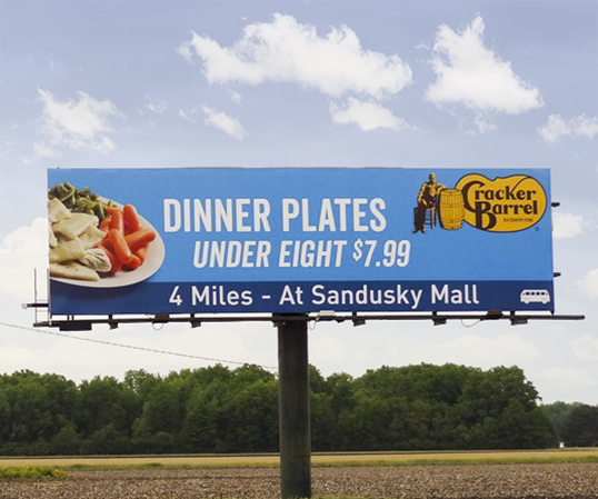 image of Cracker Barrel's outdoor advertising