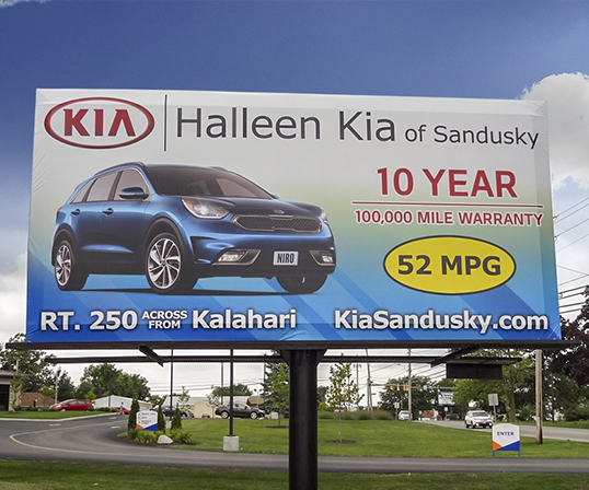 image of a 30-sheet poster design for Kia of Sandusky