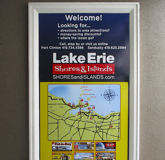 image of a Vacationland Map with ads on it